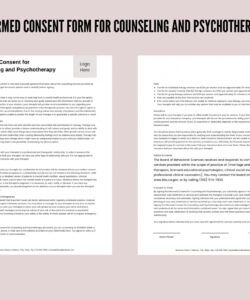 Free Counseling Informed Consent Form Template  Sample