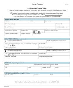 Free Criminal Background Check Form Template Word Example