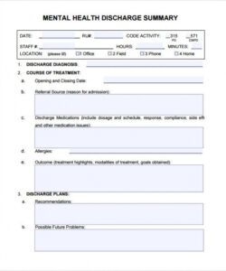 Free Discharge Form From Hospital Template  Example