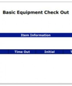 Free Equipment Check Out Form Template Pdf Example