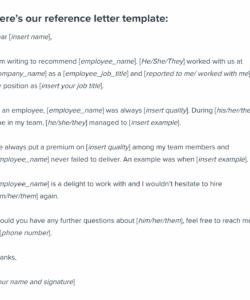 Free Former Employee Letter Of Recommendation Template Doc Example