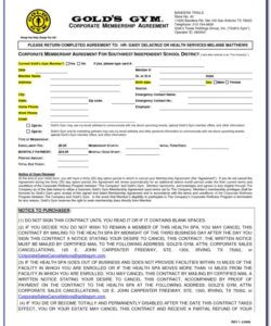Free Gym Membership Cancellation Form Template Excel