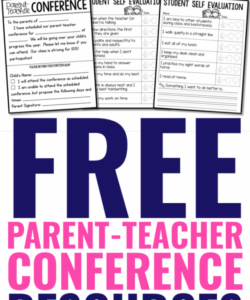 Free Parent Teacher Conference Form Template Word
