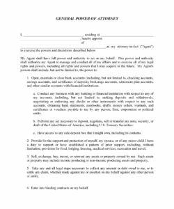 Free Power Of Attorney Form Template Doc Example