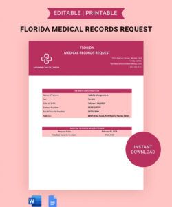 Free Request For Medical Records Form Template Pdf Sample