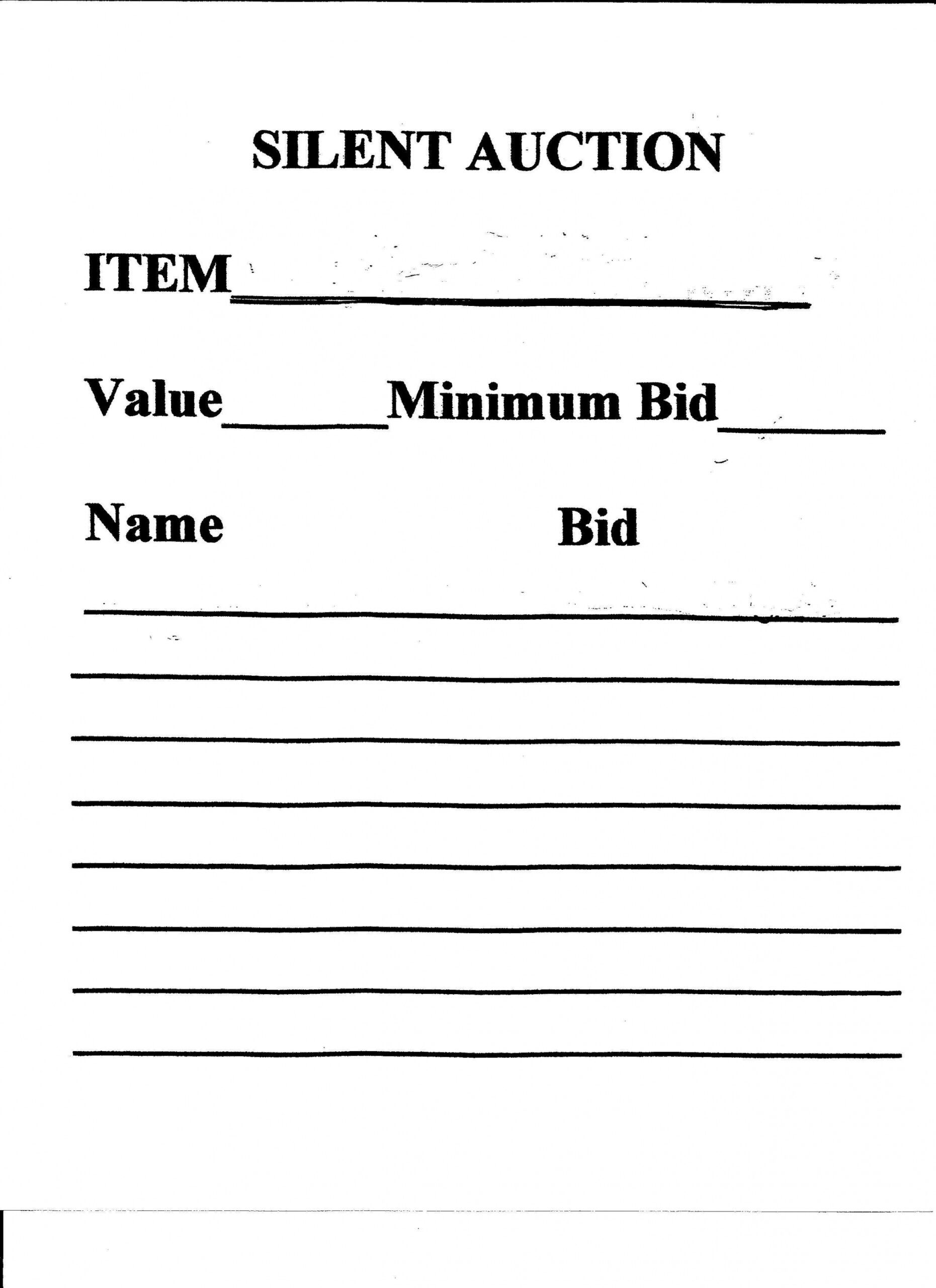 Free Silent Auction Donation Form Template Doc Sample