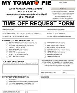 Free Time Off Request Form Template