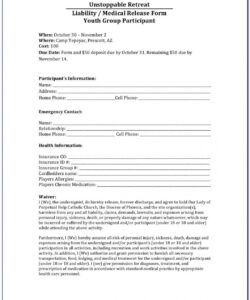 Free Waiver Form Template For Sports  Sample