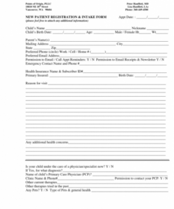 Printable Acupuncture Patient Intake Form Template Excel Sample