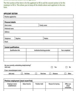 Printable Application Form Template For Employment Pdf