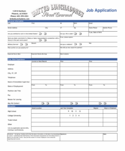Printable Application Form Template For Employment Pdf Example