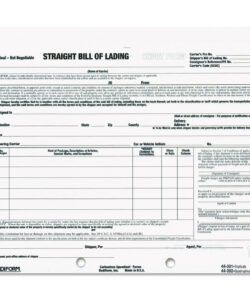 Printable Bill Of Lading Short Form Template Pdf Sample