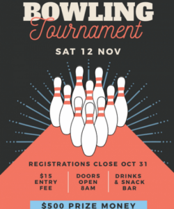 Printable Bowling Tournament Entry Form Template Word Example
