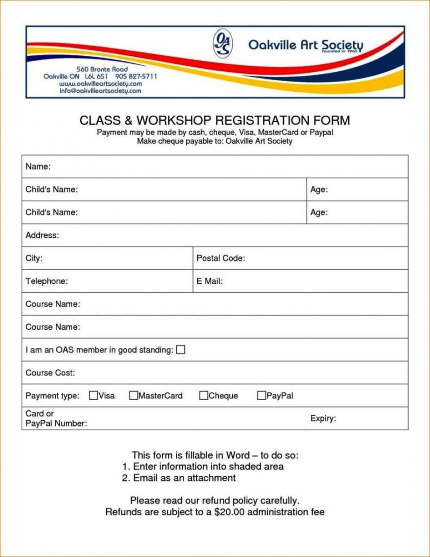 Printable Class Reunion Registration Form Template Doc Sample