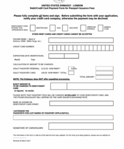 Printable Credit Card Payment Form Template Doc Example