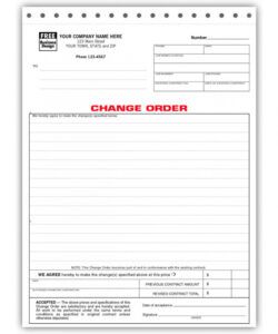 Printable Engineering Change Order Form Template Pdf Sample
