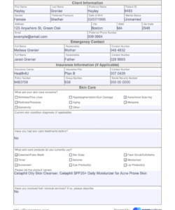 Printable Esthetician Client Consultation Form Template Pdf