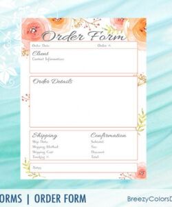 Printable Florist Wedding Order Form Template Word