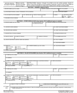 Printable Motor Accident Report Form Template