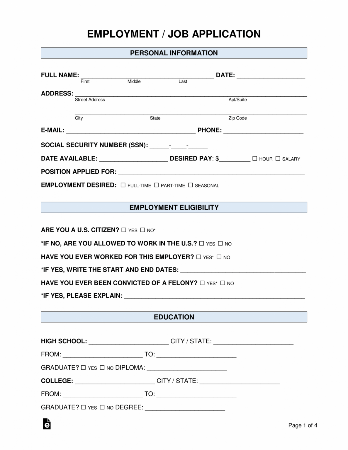 Printable New Employee Hire Form Template Example Minasinternational