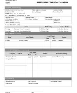 Printable New Employee Hire Form Template Excel