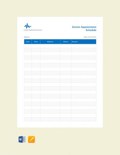 Printable Patient Doctor Visit Form Template Excel