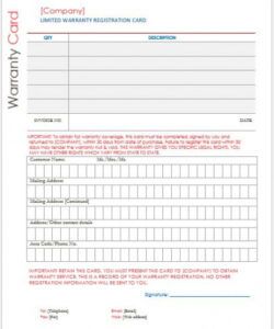 Printable Product Warranty Claim Form Template Pdf Example
