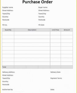 Professional Blank Purchase Order Form Template Pdf Example