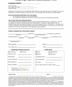 Professional Business Ach Authorization Form Template Word