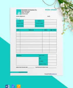 Professional Construction Material Order Form Template Pdf