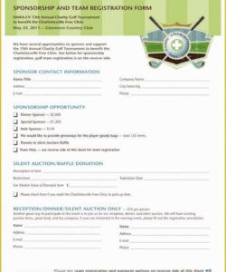 Professional Golf Outing Registration Form Template Excel Example