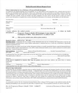 Professional Medical Records Release Form Template  Sample