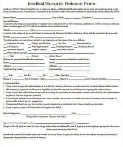 Professional Medical Records Release Form Template Word