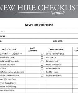 Professional New Employee Hire Form Template Excel