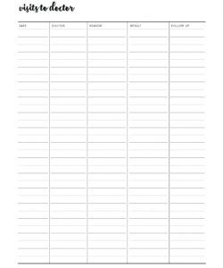 Professional Patient Doctor Visit Form Template Word Sample