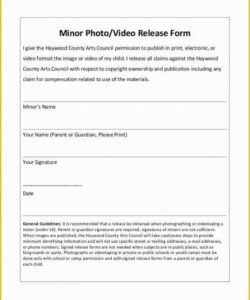 Professional Photo Image Release Form Template Word Sample