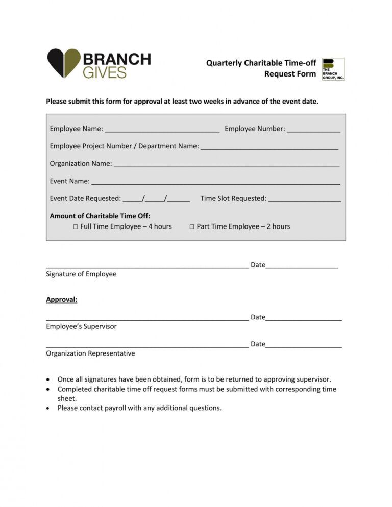Professional Template Time Off Request Form Doc Example ...