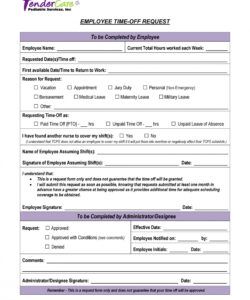 Professional Time Off Request Form Template Word Example