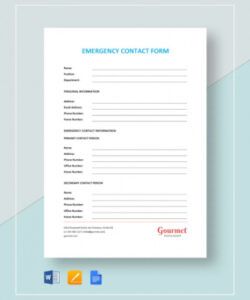 Staff Emergency Contact Form Template Excel