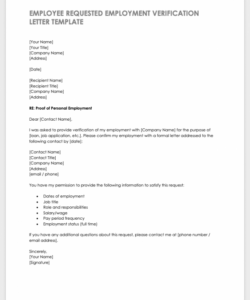 Verification Of Employment Form Template Doc Sample