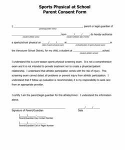 Waiver Form Template For Sports Word