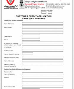 30 Day Credit Application Form Template Doc Sample