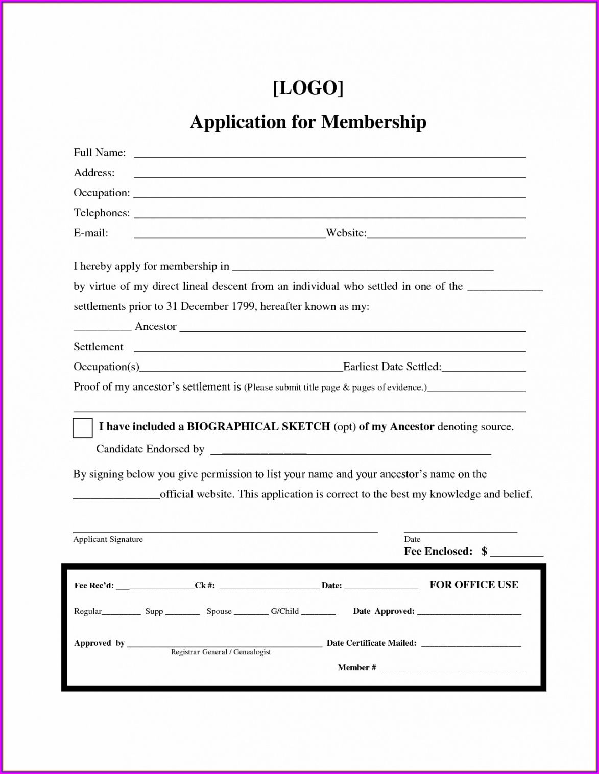 Baseball Camp Registration Form Template Word Example