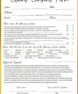 Beauty Treatment Disclaimer Form Template Doc