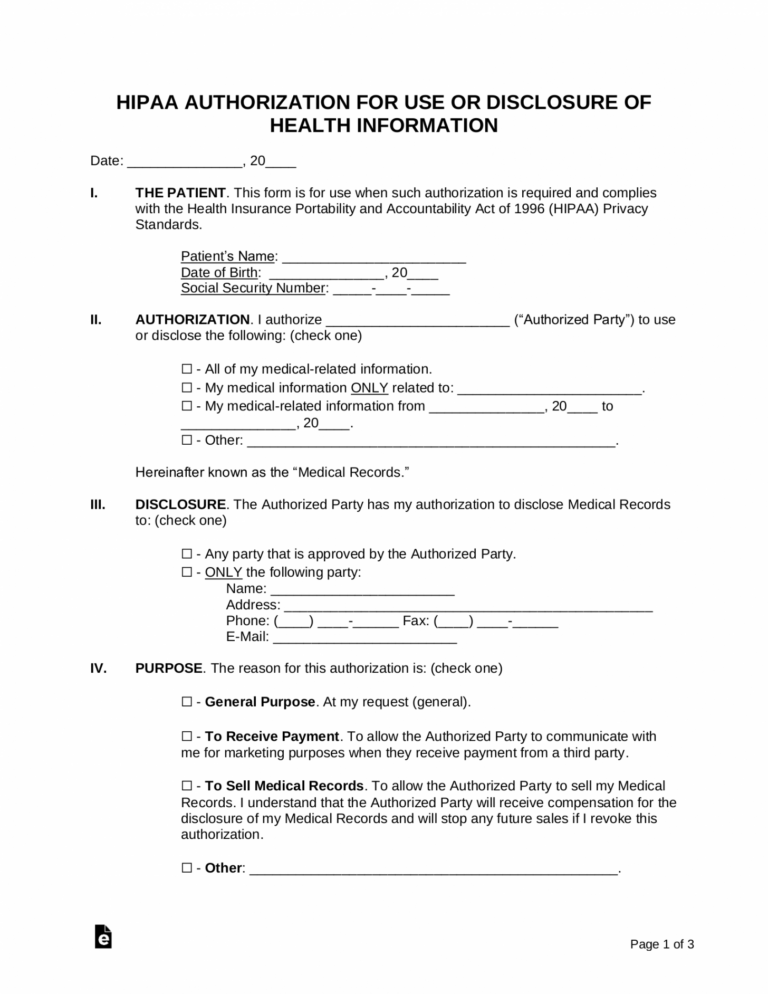 Best Authorization Release Information Form Template Word Sample ...