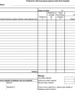 Best Business Expenses Claim Form Template Word