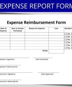 Best Employee Expense Reimbursement Form Template Pdf Sample