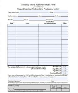 Best Employee Mileage Reimbursement Form Template Excel Sample