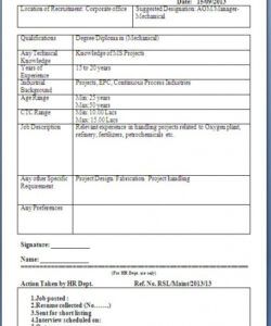 Best Job Requisition Request Form Template Pdf Example