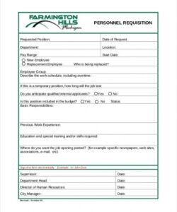 Best Job Requisition Request Form Template Word Sample